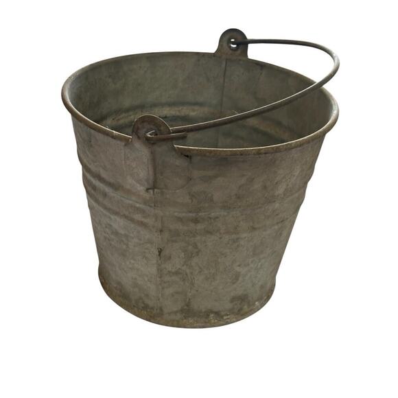 Cubasa 5 INCH Galvanized Steel Bucket PAIL Farm Architectural 3 Liter Vintage - Picture 4 of 8